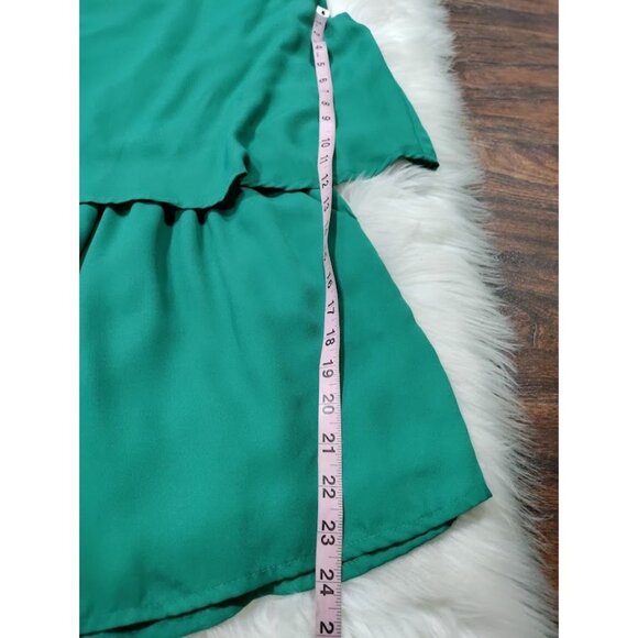 Gibson x Living in Yellow Dahlia Sleeveless Layered Romper Green Women's Size S - Picture 12 of 16